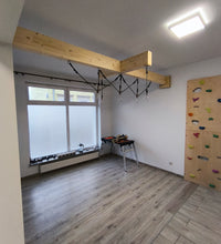 Belka drewniana z poprzeczką i zawiesiem linowym do 6m