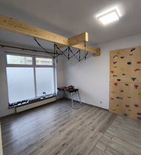 Belka drewniana z poprzeczką i zawiesiem linowym do 6m