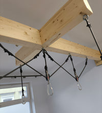 Belka drewniana z poprzeczką i zawiesiem linowym do 6m