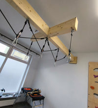 Belka drewniana z poprzeczką i zawiesiem linowym do 6m