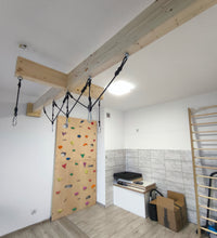 Belka drewniana z poprzeczką i zawiesiem linowym do 6m